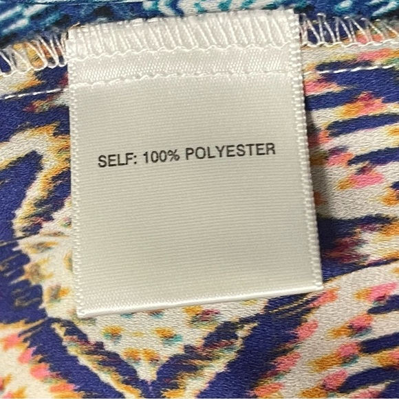 ROSE + OLIVE Blouse M Button Up Long Sleeve Mixed Media Top - Picture 11 of 12